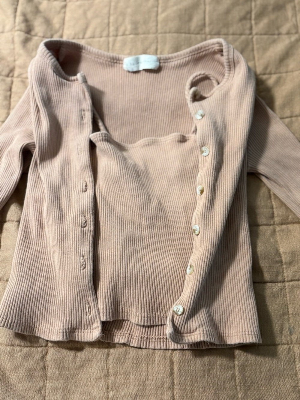 Lane 201 Cream Ribbed Cami + Cardigan Set | XS/S Neutral Matching Set - Picture 6 of 10
